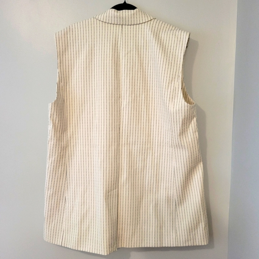 Anthropologie Oversized Cream/Tan Vest. Old Money. Preppy. Boho Size XL - Picture 6 of 14